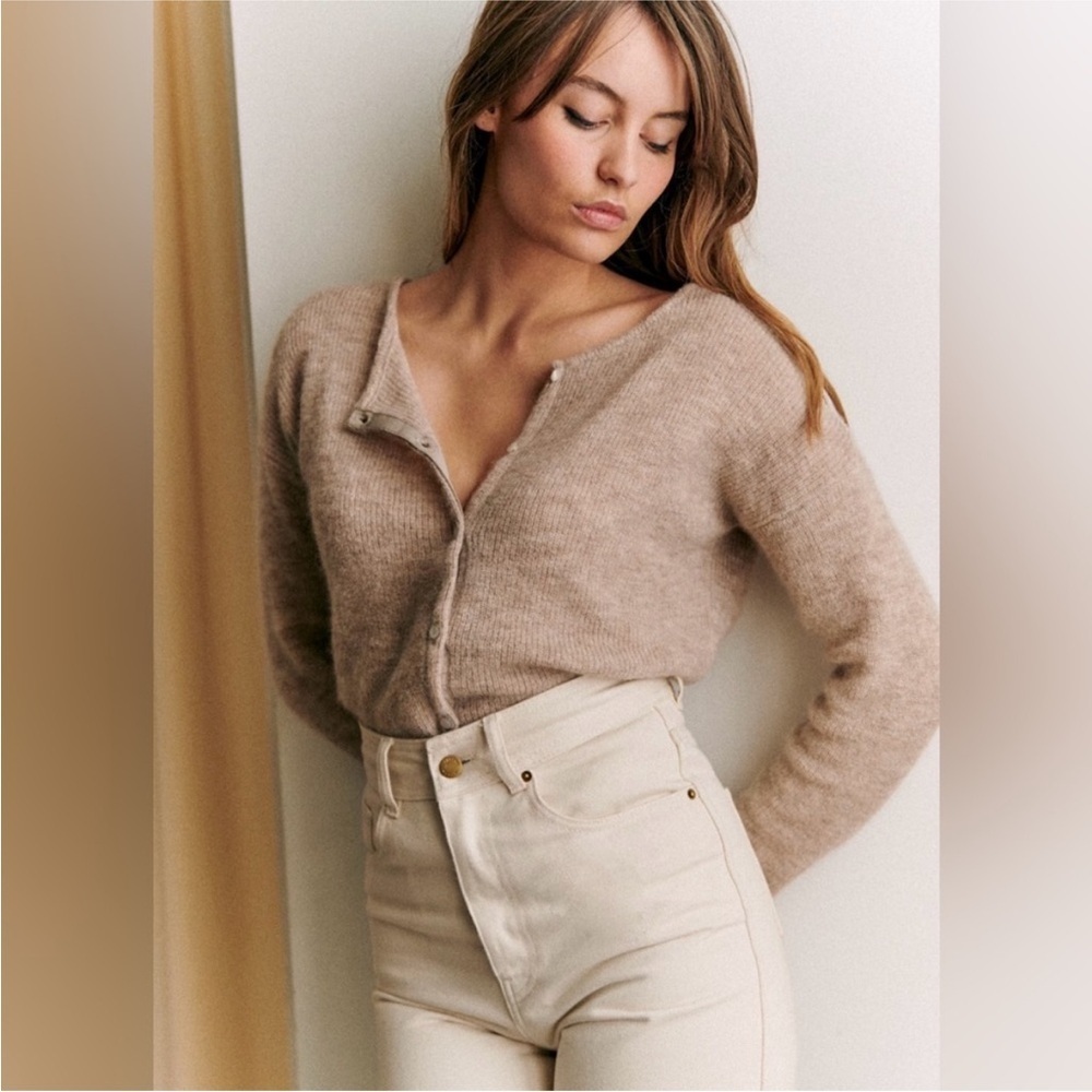 Sezane  Gaspard Cardigan beige size S Alpaca - Picture 4 of 12